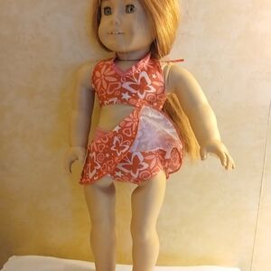 American Girl Orange and White Floral Doll Outfit